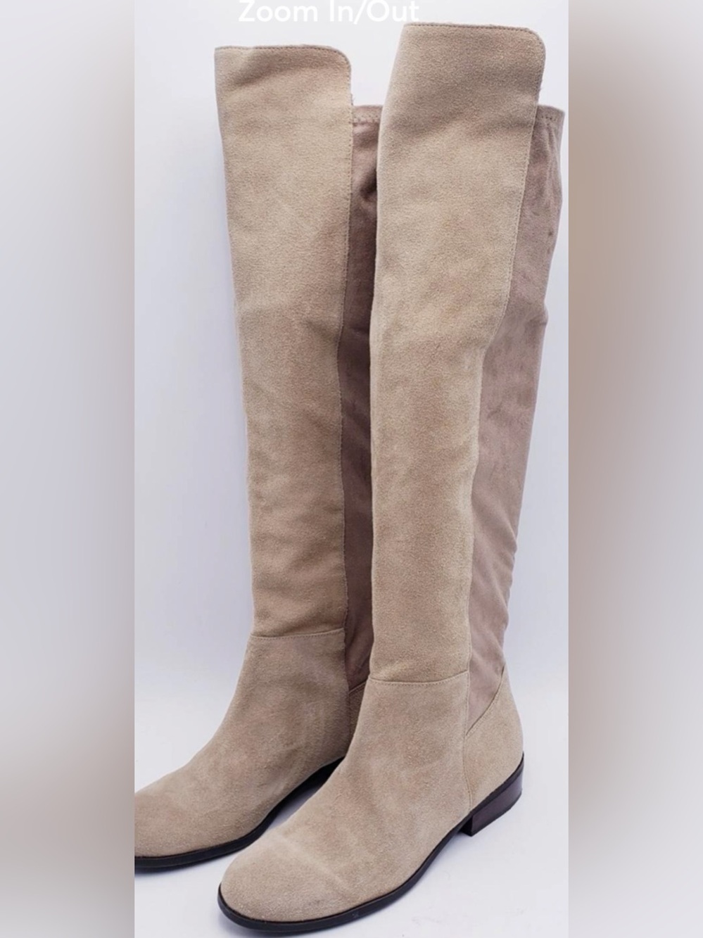 Lucky Brand Over-the-Knee Suede Boots in Taupe